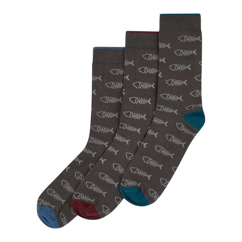 3 Pack Classic Bones Socks Black