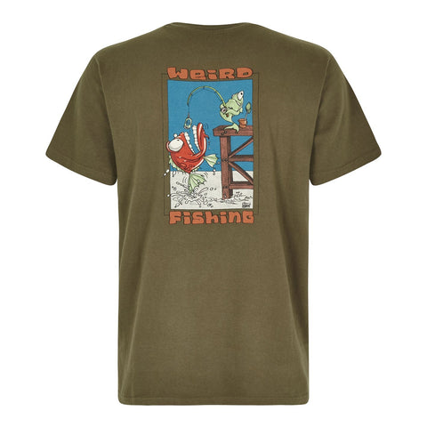 Weird Fishing Artist T-Shirt Khaki Green