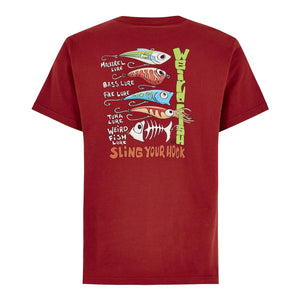 Sling Your Hook Artist T-Shirt Dark Red