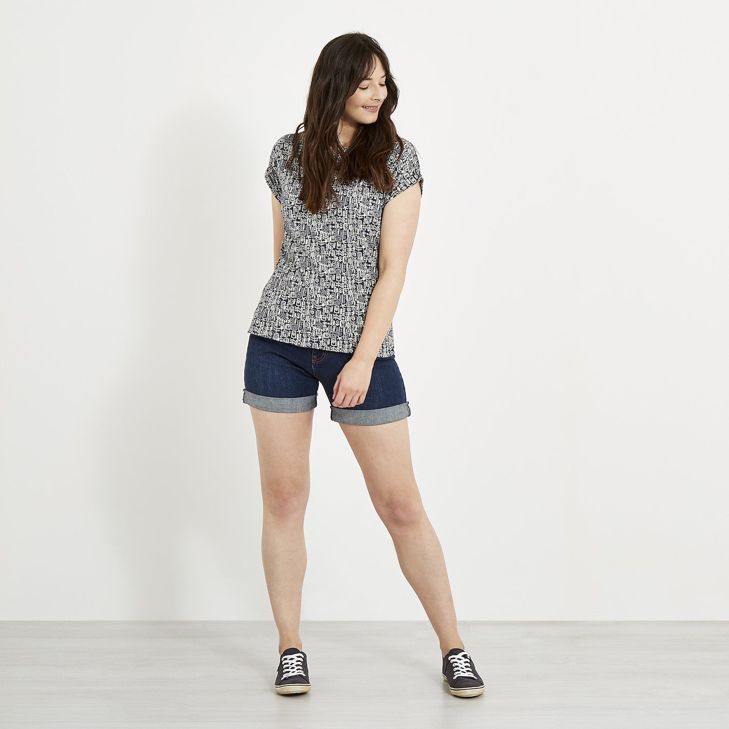 Sana Printed Jersey T-Shirt Indigo