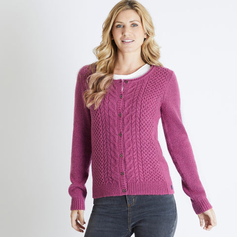 Brielle Plain Cable Knit Cardigan Malaga