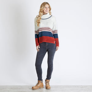 Elsa Colour Block Popover Jumper Light Cream