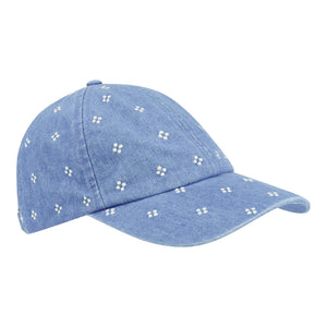 Rina Embroidered Denim Cap