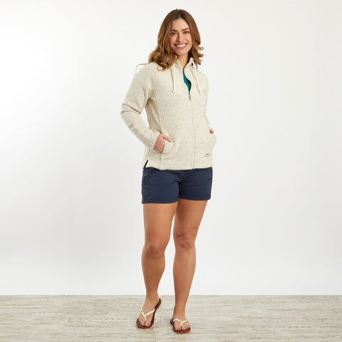 Holly Full Zip Classic Macaroni Sweatshirt Ecru