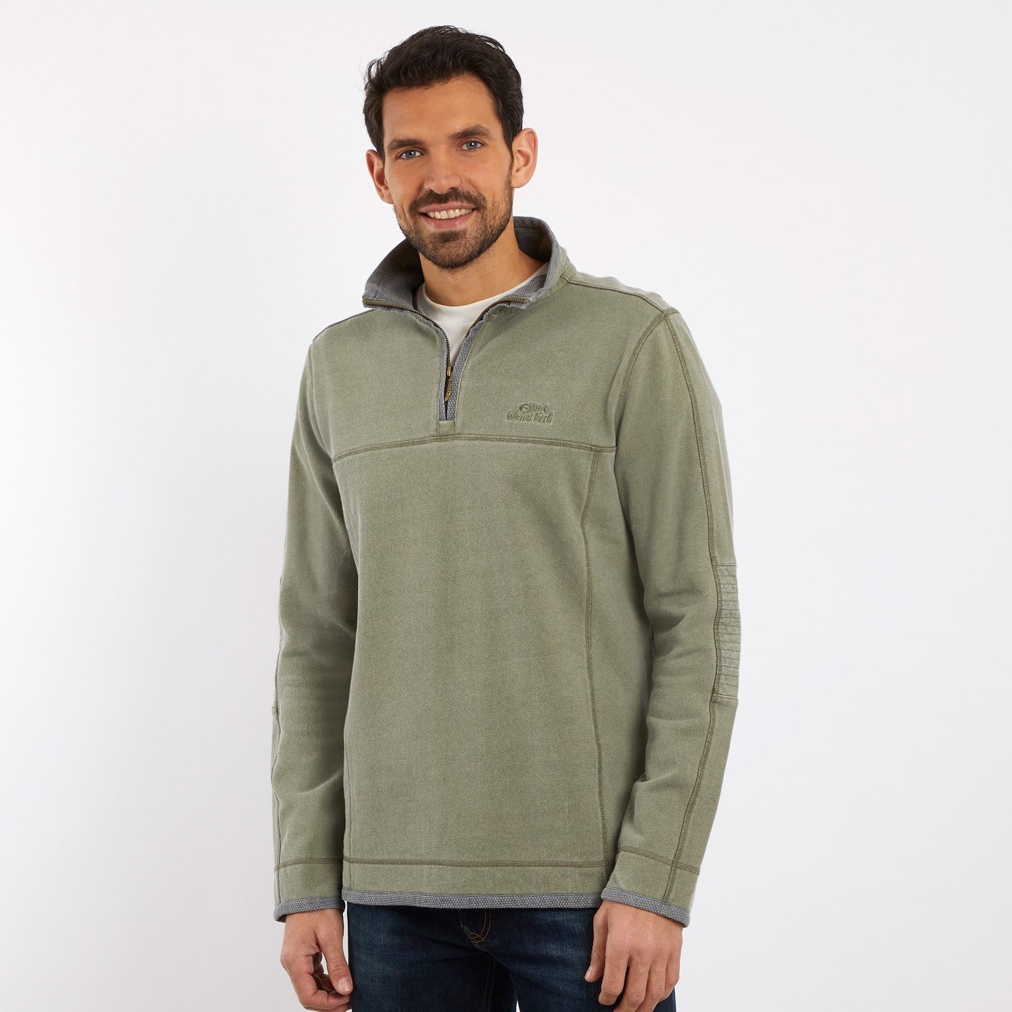 Kendall 1/4 Zip Pique Sweatshirt Safari