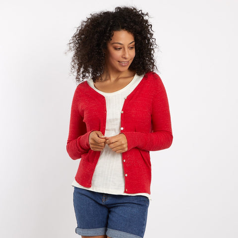 Curran Plain Cotton Cardigan Radical Red