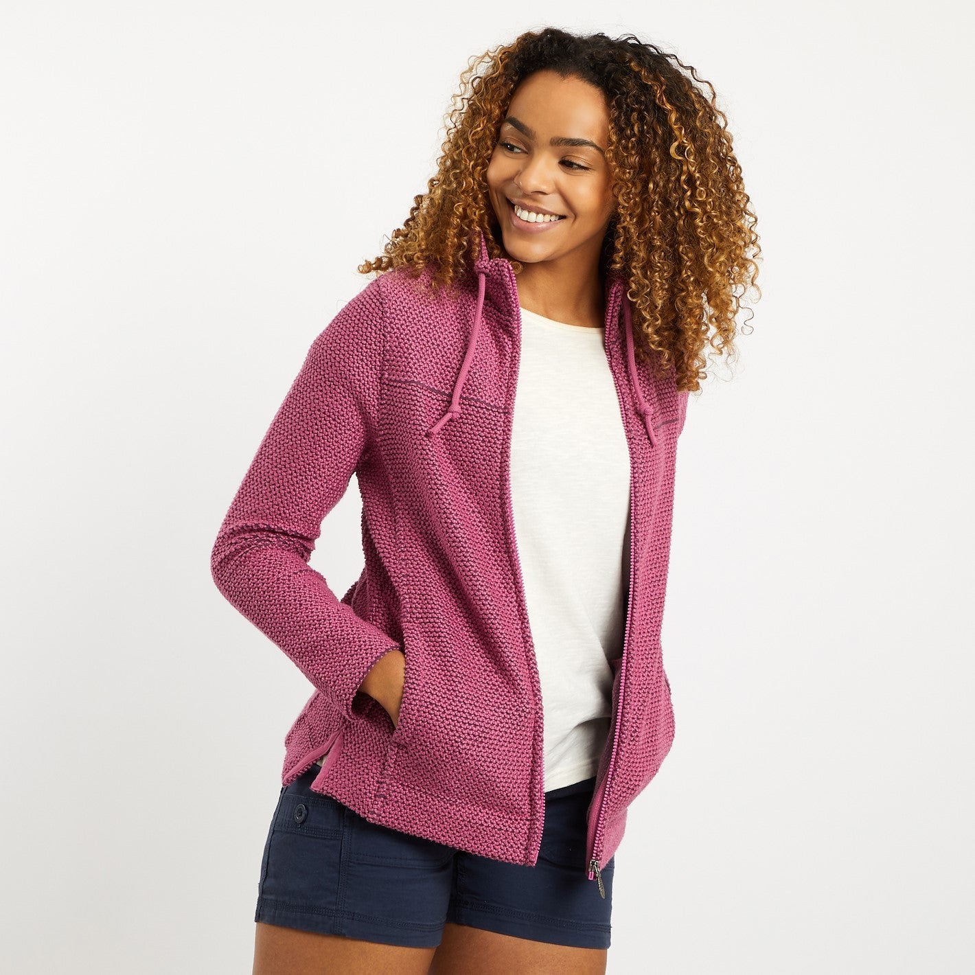 Lolly Full Zip Classic Macaroni Jacket Magenta