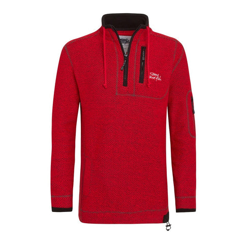 Parkway 1/4 Zip Deluxe Tech Macaroni Sweatshirt Crimson